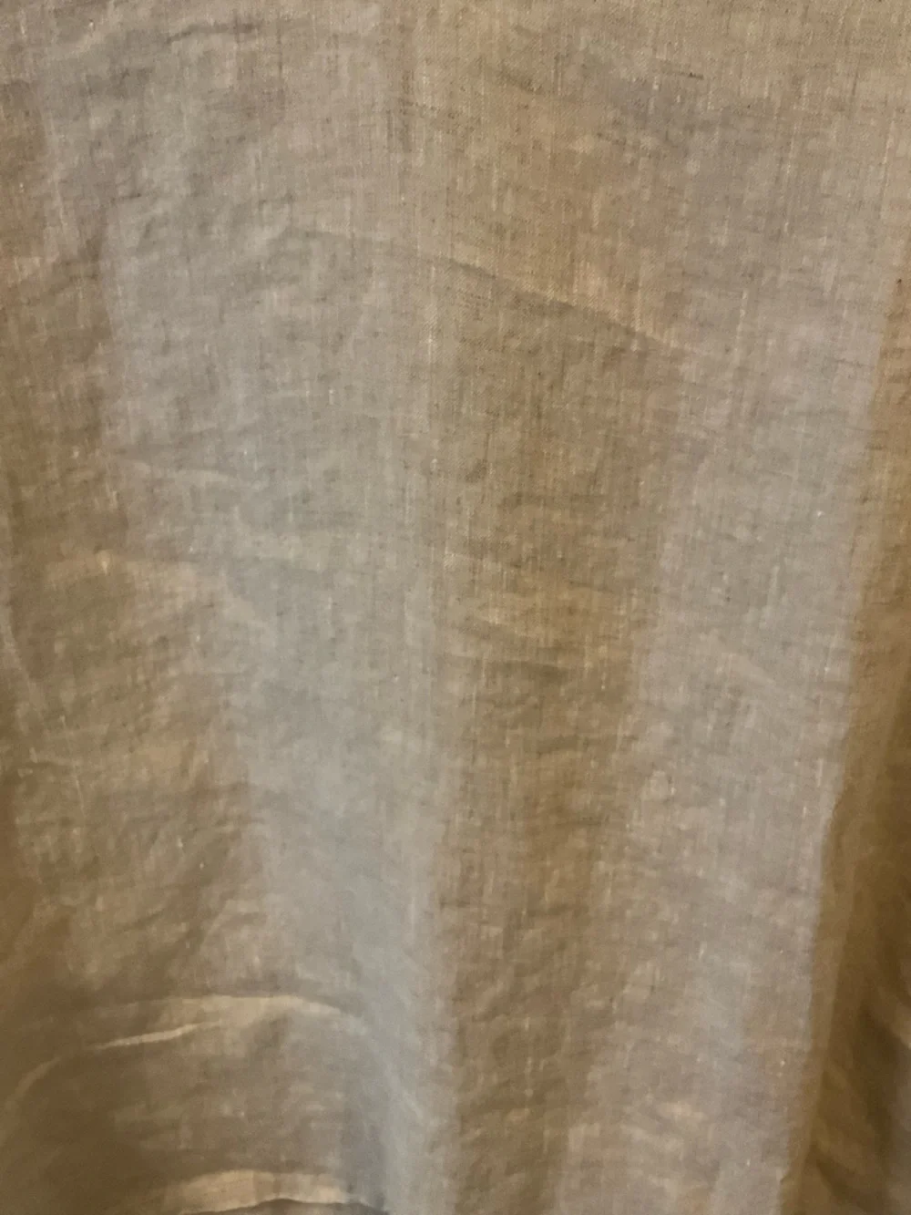 Oatmeal Colour Linen V-Neck Short Sleeve Top - Picture 3 of 4